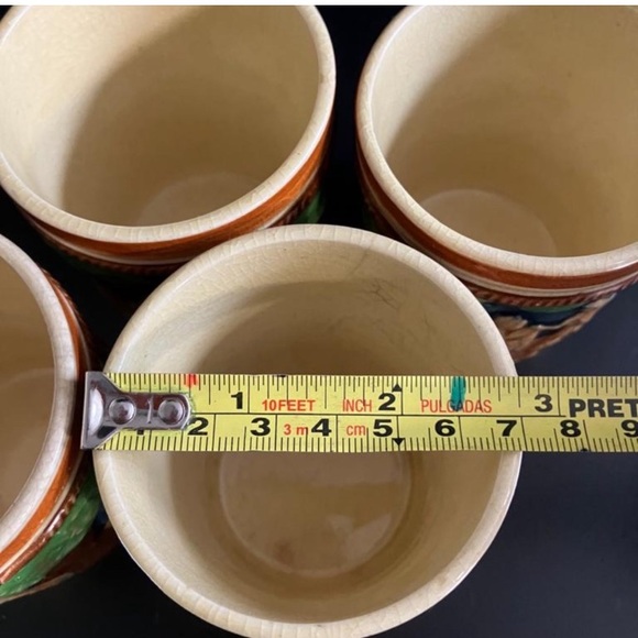 Vintage Hand Painted Majolica Style Sake/Tea Cups Made in Japan Set of 4 - Picture 7 of 8